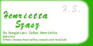henrietta szasz business card